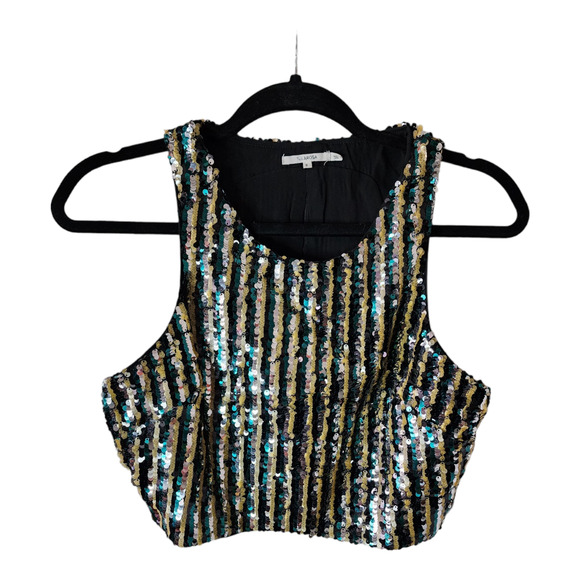 Tularosa Belinda Sequin Crop Top – Multi Women’s Size: Small - Picture 9 of 11